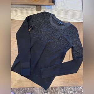 Express Black Ombre Glitter Crewneck Sweater